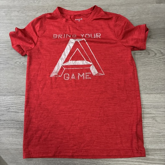 Reebok Tops - Reebok Boys T-Shirt Red Bring Your Game Short Sleeve Crew Neck M 10/12